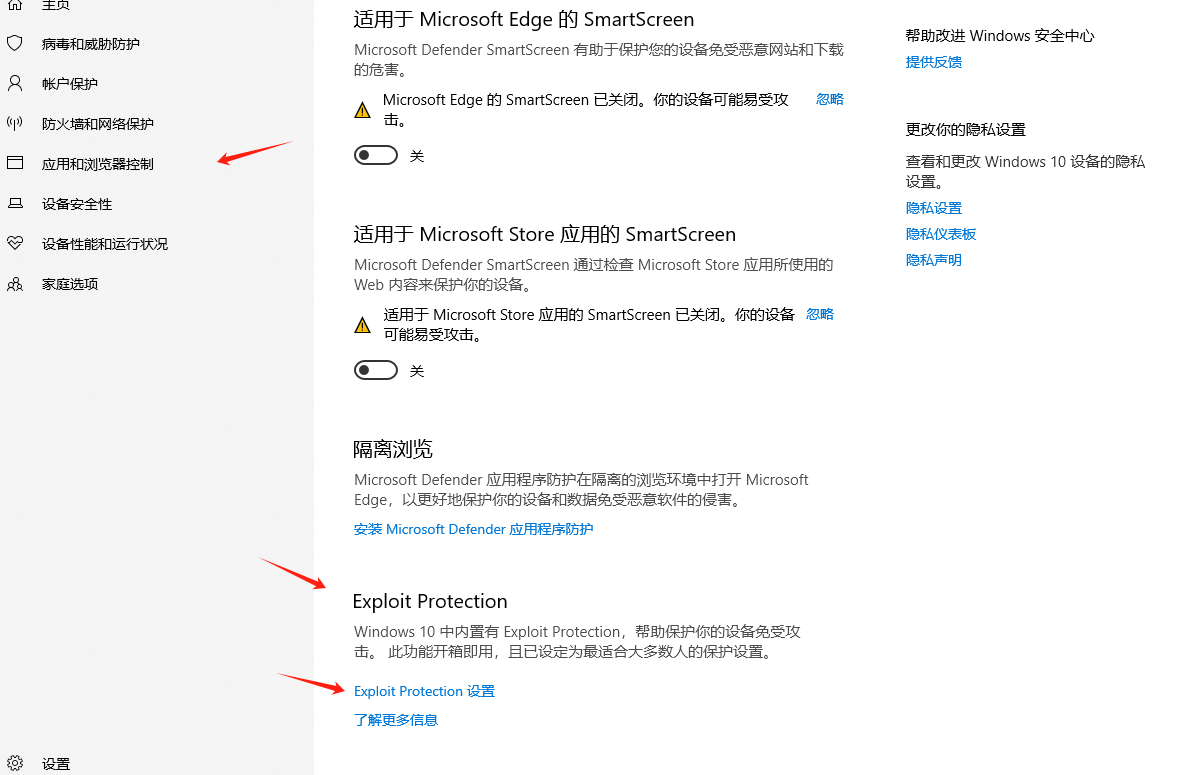 进入漏洞保护入口